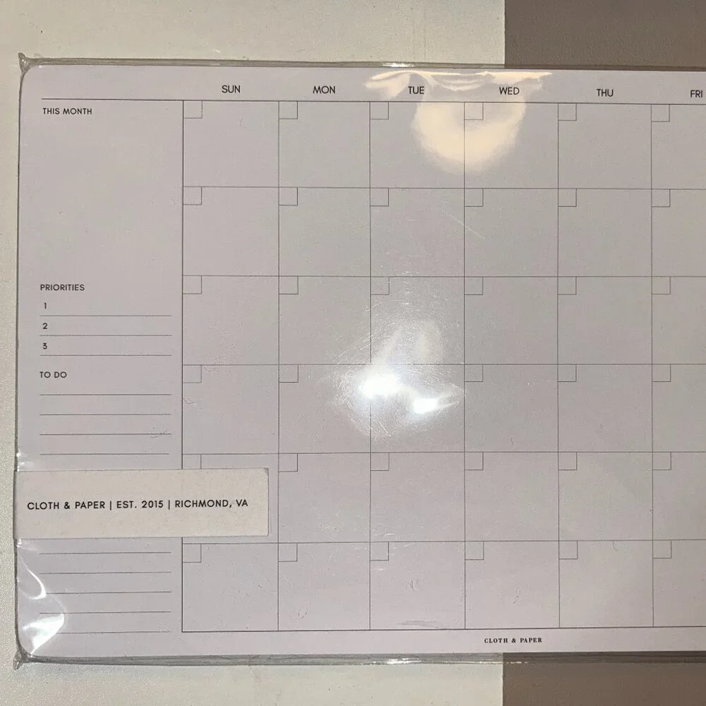 NWT Cloth + Paper Monthly Desk Pad Planner